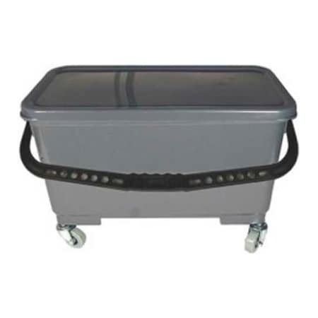 Hospeco Microworks Mircofiber Mop Bucket 6 Gallon for 18in Flat Mops, Gray - 2505-MFBT-6GY